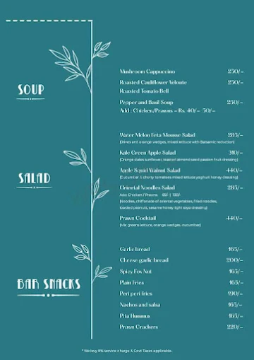 Oceanic Bistro menu 