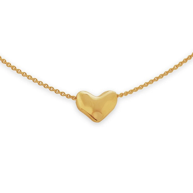 Collier Coeur en Lave pour Femme Pendentif en Forme de Coeur Ras du Cou Bijou Féminin Idéal comme Cadeau Romantique