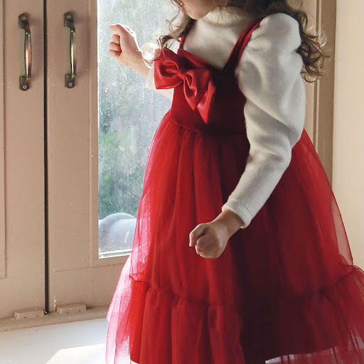 Title 6, Girls Children Bow-knot Yarn Padded Dress Perfe...