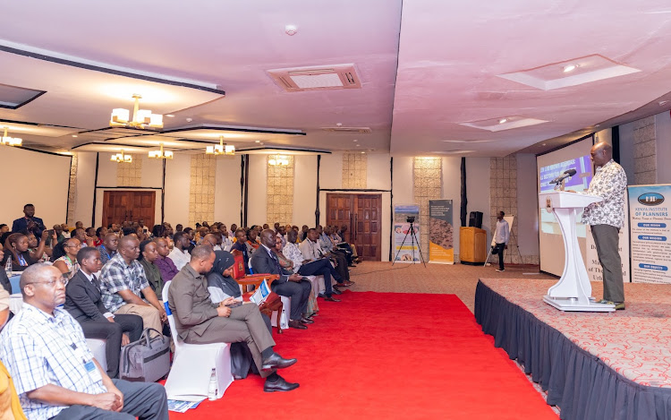 Deputy President Rigathi Gachagua at the official opening of the 17th annual planners' convention themed 'Integrating the blue, green and brown agendas: Mainstreaming Planning in all Sectors for Attainment of National Socio-Economic Transformation at Diani Reef in Kwale County.