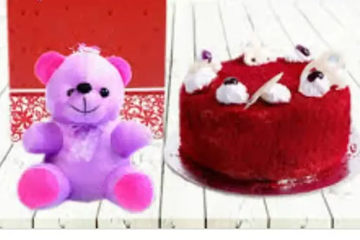 Red Velvet Cake 1 Teddy Bear Rad [500 Gram]