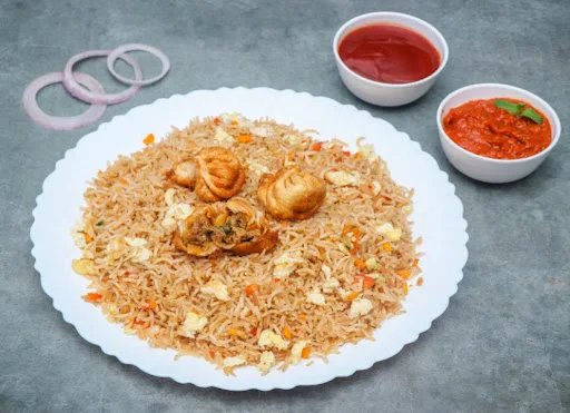 Chicken Barbecue Momos Fried Rice