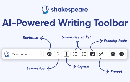 Shakespeare AI Toolbar: AI Writing Anywhere small promo image
