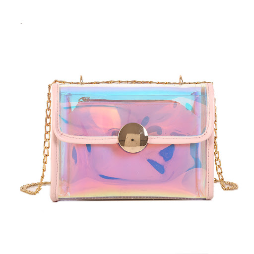 Title 2, One shoulder colorful laser jelly bag Carry you...