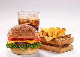 Herb Chilli Veg Burger With Cheese With Fries & Coke