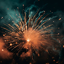 Glowing multi colored fireworks