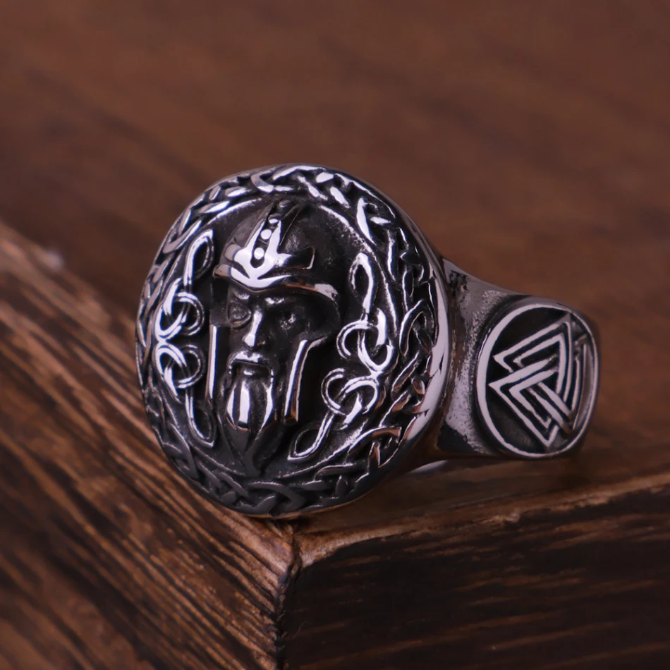 Viking Aoding Keltski Titanijumski Čelični Prsten sa Nordijskim Runama Robustan i stilski Mistični nakit za snažne muškarce