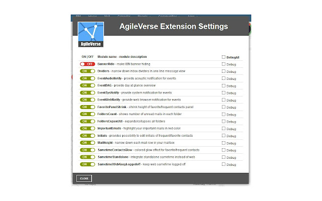 AgileVERSE chrome extension