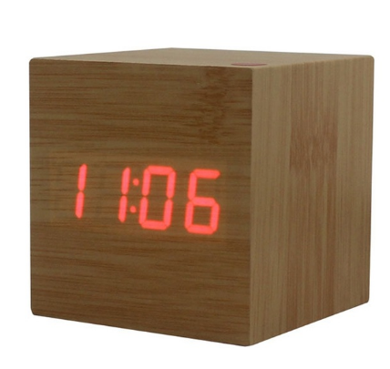 Title 1, Mini Wooden LED Electronic Clock