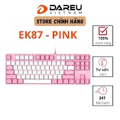 [Mã Bmlt100 Giảm Đến 100K] Bàn Phím Cơ Gaming Dareu Ek87 Pink - White (Pink - Led, Blue/ Brown/ Red D Switch) - Ek87 Pink