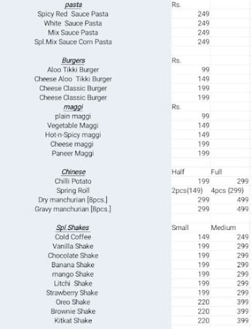 Cake Point 24X7 menu 