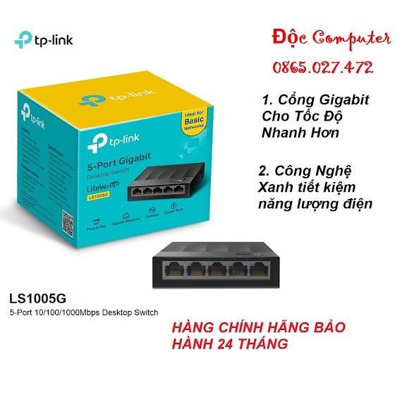 Bộ Chia Mạng 5 Cổng, Switch 5 Port Tp - Link Ls1005G (Gigabit) - Hàng Chính Hãng