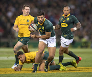 Damian de Allende from the Springboks in action during the Rugby Championship 2017 match between South Africa and Australia at Toyota Stadium on September 30, 2017 in Bloemfontein, South Africa. 