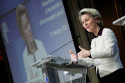 European Commission President Ursula von der Leyen speaks during a news conference following a video conference of the members of the European Council on the coronavirus disease (Covid-19), in Brussels, Belgium January 21, 2021. 
