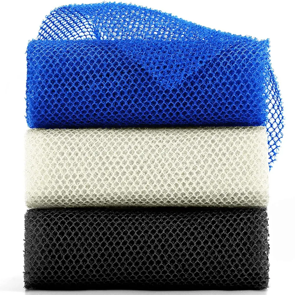 African Nylon Bath Towel for Back Rub Decontamination. Exfoliates, Cleanses, and Revitalizes Skin. Deep Cleansing and Ma