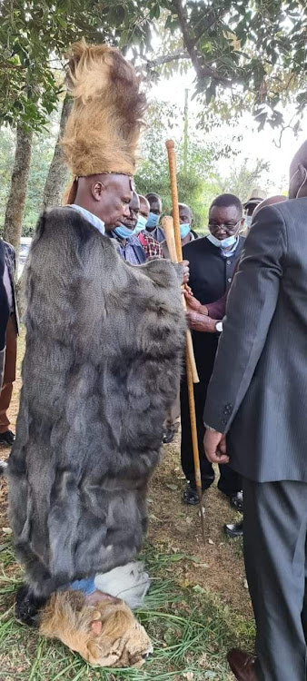 Baringo Senator Gideon Moi when he was coronated by Talai elders in Nandi as a Kalenjin elder on January 22, 2021.