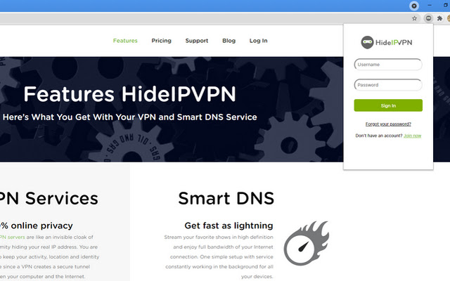 HideIPVPN - VPN and Smart DNS services chrome extension