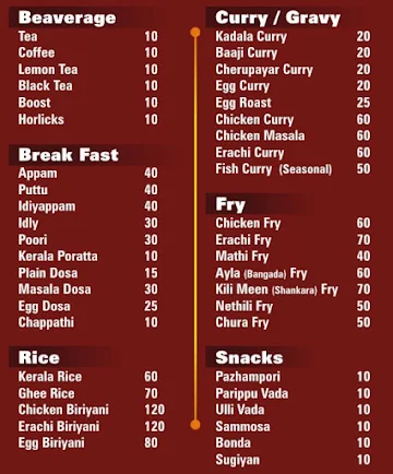 Nnf Kerala Mess menu 