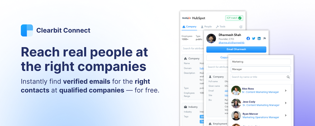 Clearbit Connect: Free, Verified B2B Emails Preview image 2