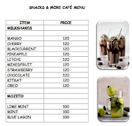 Snacks & More Cafe menu 1