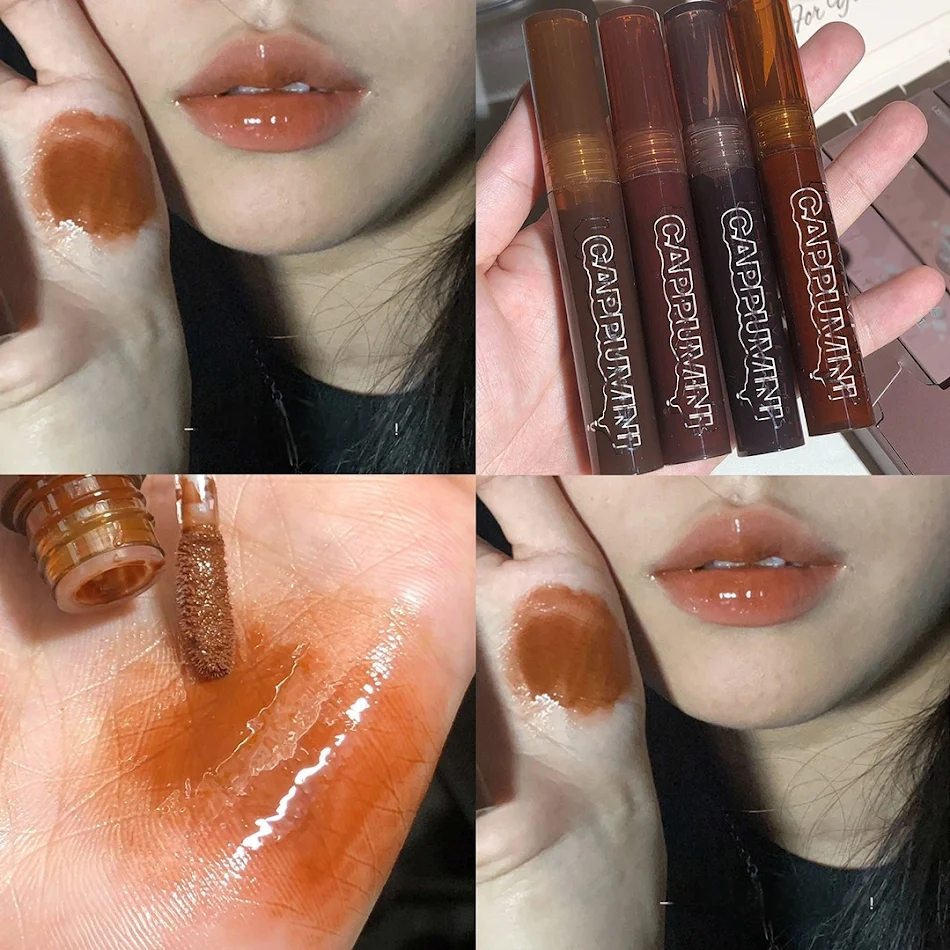 I Lava Chocolate Vochtinbrengende Lipgloss Spiegel Transparant Glas, Hydraterende Lipgloss met een Spiegelende Finish.
