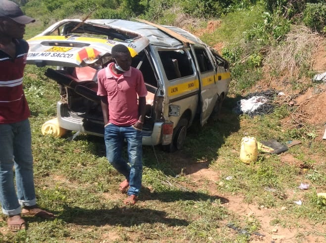 The Matatu that was involved in an accident at Gazi in Msambweni on Friday, November 27, 2020.