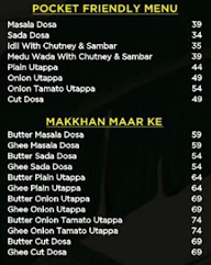 S.A Dosa Cafe menu 1