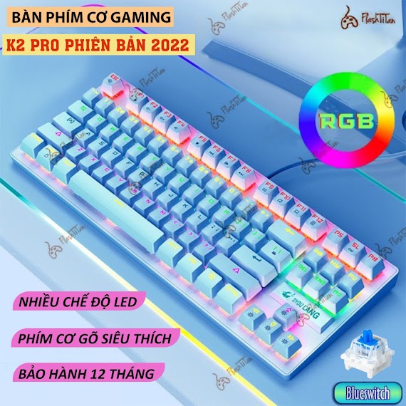 Bàn Phím Cơ Crack K2 Pro Phiên Bản 2022 Blue Switch - Led Nhiều Chế Độ - Bấm Êm, Chơi Game, Cực Đã