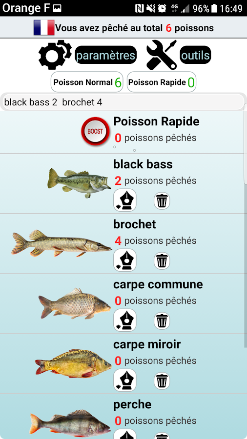 Pêche Poisson Compteur journal