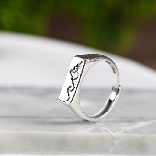 Title 3, Mens Peak Design Live Silver Ring — Minimalist...