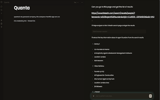 Quanta Browser Extension