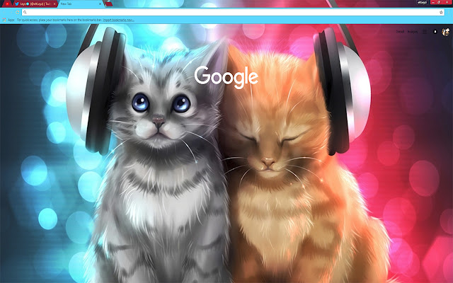 Cats in headphones | Cats listening to music chrome extension