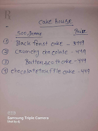 Cake House menu 1