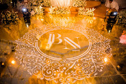 The personalised touches included the bridal couple's initials which featured during the event.