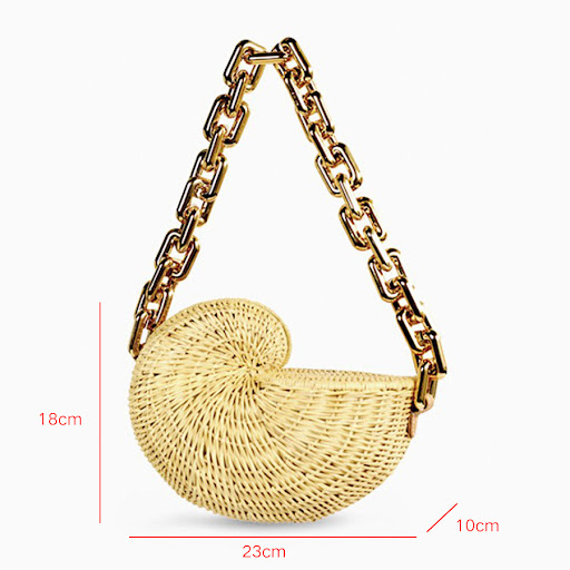 Title 1, Personalized Shell Shaped Rattan Chain Shoulder...