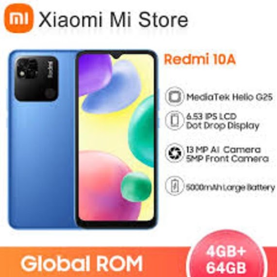 Điện Thoại Xiaomi Redmi 10A 2Sim Ram 4G/64G Mới Fullbox Chính Hãng, Chiến Game Nặng Mượt - Tnn 03