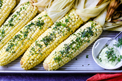 Platter of Herbalicious Grilled Corn.