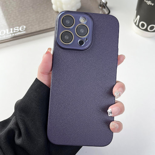 Title 12, Solid Color Lychee Pattern Phone Case. Stylish ...