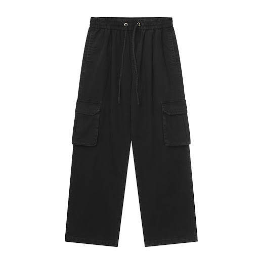 Title 14, Mens Drawstring Cargo Trousers, loose fit, str...