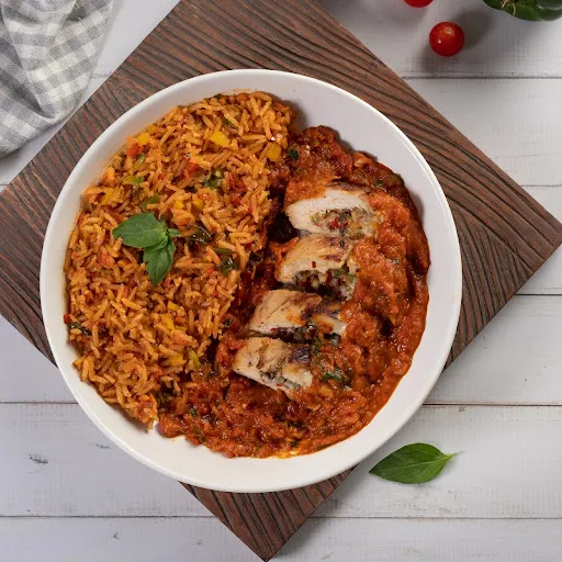 Brown Rice With Grilled Chicken Breast - Choice Of Sauce (combo)