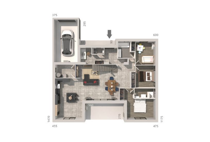  Vente Terrain + Maison - Terrain : 355m² - Maison : 115m² à Noves (13550) 