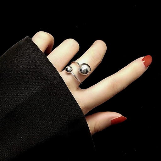 Title 3, Fashion Special-interest Irregular Two Ball Rin...