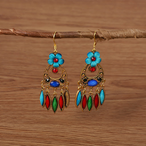 Title 5, Creative Style Fashion Vintage Alloy Gem Earrin...