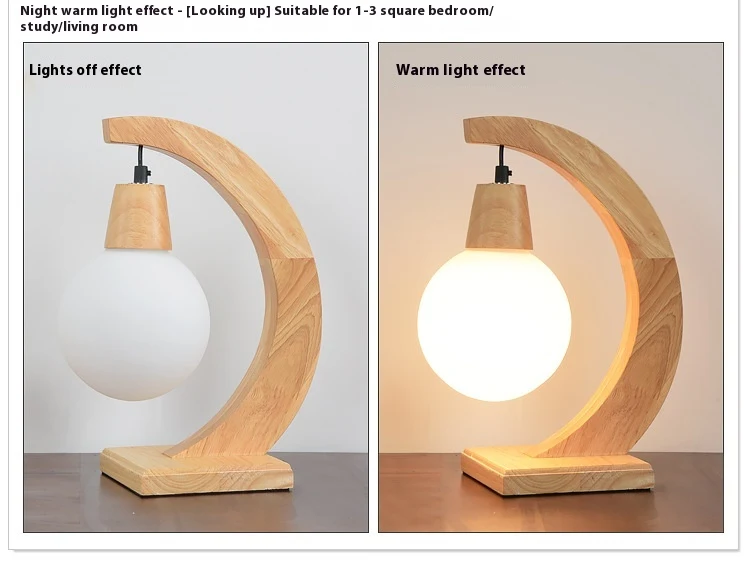 Title 3, Nordic Creative Original Wooden LED Table Lamp ...