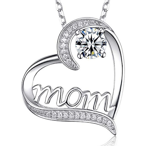 Title 1, MOM Heart Claw Necklace with Zircon