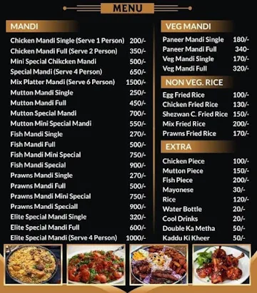 Elite Mandi And Restaurant menu 