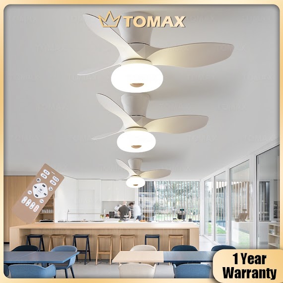 [Có Sẵn 6 Kiểu] Quạt Trần Tomax 84Cm Bắc Âu 66Watt Đèn Cho Phòng Ngủ Quạt Trần Phòng Ăn Đơn Giản Đèn Gió Điện Văn Phòng