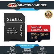 Thẻ Nhớ Microsdxc Sandisk Extreme Pro V30 U3 4K A2 256Gb R170Mb/S W90Mb/S (Đen Đỏ)