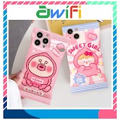 Ốp Lưng Iphone Vỏ Kẹo Nền Bóng Đào Cute 6/6Splus/7/7Plus/8/8Plus/X/Xr/Xs/11/12/13/14/Pro/Max/Plus/Promax - Awifi Y5 - 14