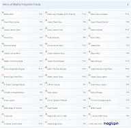 Mighty Forgotten Foods menu 1